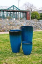 24,21,11 Inch Large Plastic Planters with Drainage Hole and Saucer - Set of 3 Ta... - Image 5