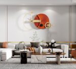 House Warming Gifts New Home - Large Gold Round Decorative Wall Clock Silent Boh... - Image 5