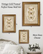 Vintage Gold Framed Wall Art for Living Room Retro Floral Butterfly Canvas Print... - Image 5
