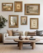 Vintage Gold Framed Wall Art for Living Room Retro Floral Butterfly Canvas Print... - Image 6