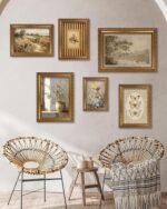 Vintage Gold Framed Wall Art for Living Room Retro Floral Butterfly Canvas Print... - Image 7