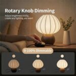 Mushroom Table Lamp, Metal Bedside Lamp with Stepless Dimming, Handcrafted Silk ... - Image 5