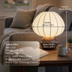 Mushroom Table Lamp, Metal Bedside Lamp with Stepless Dimming, Handcrafted Silk ... - Image 6