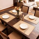 Table Placemats Set of 8: 17 X 12 Inch Coffee Faux Leather Non-Slip Reversible V... - Image 3