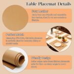 Table Placemats Set of 8: 17 X 12 Inch Coffee Faux Leather Non-Slip Reversible V... - Image 4