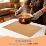 Table Placemats Set of 8: 17 X 12 Inch Coffee Faux Leather Non-Slip Reversible V... - Image 5