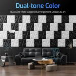 3D Wall Panels Black 16 Pack (Covers 15.5 Sq.Ft), 12" x 12" Diamond Texture Prem... - Image 5