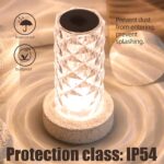 oneleaf Table Lamp Rose Crystal Modern LED Cordless,Rechargeable Battery Touch D... - Image 5