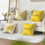AVOIN colorlife Home Sweet Home Spring Summer Flowers Yellow Throw Pillow Covers... - Image 3