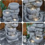 33.07'' H Cascading Bowl Water Fountain 5-Tier Stacked Stone Style Freestanding ... - Image 5