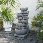 33.07'' H Cascading Bowl Water Fountain 5-Tier Stacked Stone Style Freestanding ... - Image 7