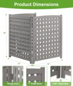 3-Panel Outdoor Air Conditioner Fence Screen, Outside Wood Privacy Fence, 32" W ... - Image 4
