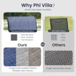 PHI VILLA 5 Piece Patio Dining Set with 4 Outdoor Swivel Dining Chairs & 1 Large... - Image 5