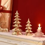 FESTGLOX Gold Christmas Tree Figurines, Small Resin Christmas Trees Home Decor, ... - Image 5