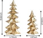 FESTGLOX Gold Christmas Tree Figurines, Small Resin Christmas Trees Home Decor, ... - Image 6