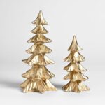 FESTGLOX Gold Christmas Tree Figurines, Small Resin Christmas Trees Home Decor, ... - Image 8