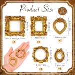 15 PCS Mini Vintage Frames, Tiny Resin Antique Frames, Small Gold picture photo ... - Image 3