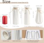 White Ceramic Vase,Modern Ceramic Vases Set of 3,White Tall Flower Vases for cen... - Image 3
