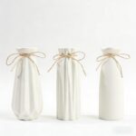 White Ceramic Vase,Modern Ceramic Vases Set of 3,White Tall Flower Vases for cen... - Image 5