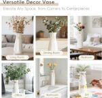 White Ceramic Vase,Modern Ceramic Vases Set of 3,White Tall Flower Vases for cen... - Image 7