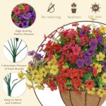 Senjie 2 Set Artificial Hanging Flowers with Basket for Outdoor Decor, UV Resist... - Image 6