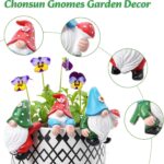 Garden Gnomes Statues Flower Pot Hugger 3PCS Spring Summer Decor Gnomes Decorati... - Image 3