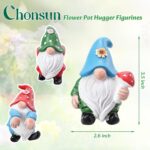 Garden Gnomes Statues Flower Pot Hugger 3PCS Spring Summer Decor Gnomes Decorati... - Image 4