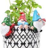 Garden Gnomes Statues Flower Pot Hugger 3PCS Spring Summer Decor Gnomes Decorati... - Image 5