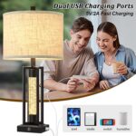 TOBUSA 26’’ Farmhouse Table Lamps for Living Room with Crystal Night Light Set o... - Image 7