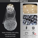 D40'' x H120'' Crystal Chandelier for Entryway High Ceiling Chandeliers Glam Cha... - Image 3