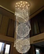 D40'' x H120'' Crystal Chandelier for Entryway High Ceiling Chandeliers Glam Cha... - Image 8