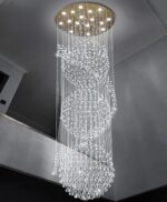 D40'' x H120'' Crystal Chandelier for Entryway High Ceiling Chandeliers Glam Cha... - Image 10