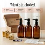Shampoo and Conditioner Dispenser Wall Mounted Set of 3 Amber Gold - No Drill Sh... - Image 3