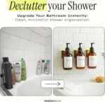 Shampoo and Conditioner Dispenser Wall Mounted Set of 3 Amber Gold - No Drill Sh... - Image 4