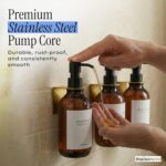 Shampoo and Conditioner Dispenser Wall Mounted Set of 3 Amber Gold - No Drill Sh... - Image 5