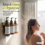 Shampoo and Conditioner Dispenser Wall Mounted Set of 3 Amber Gold - No Drill Sh... - Image 9