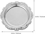 LOGOFUN 2pcs Vintage Iron Snack Tray Elegant Silver Dessert Plate Jewelry Holder... - Image 3