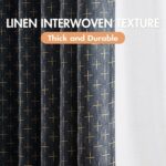 MIULEE 100% Blackout Decorative Linen Curtains with Geometric Pattern, Thick Wov... - Image 3