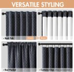 MIULEE 100% Blackout Decorative Linen Curtains with Geometric Pattern, Thick Wov... - Image 4
