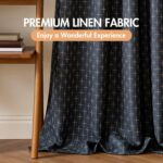 MIULEE 100% Blackout Decorative Linen Curtains with Geometric Pattern, Thick Wov... - Image 6