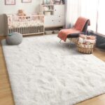 BENRON White Fluffy Rugs for Living Room 4x6, Soft Cream Area Rug for Kids Child... - Image 5