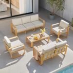 CHITA Outdoor Furniture Set 4 Piece, 5-Seats Patio Conversation Set with 6.3in T... - Image 8