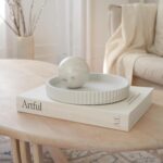 Decorative Concrete Tray & Book Decor Set - Scalloped Tray & Linen Box Enhance Y... - Image 6