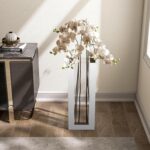 Large Floor Vase, 23.74“ Tall Mirrored Vase Glass for Floor Silver Rectangular D... - Image 3