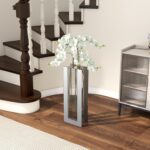 Large Floor Vase, 23.74“ Tall Mirrored Vase Glass for Floor Silver Rectangular D... - Image 4