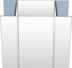 Large Floor Vase, 23.74“ Tall Mirrored Vase Glass for Floor Silver Rectangular D... - Image 5