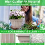 FGstyle 10 Inch Plants Pot,4 Pack Flower Pots,Planters Pot with Drainage Hole & ... - Image 3