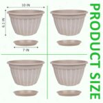 FGstyle 10 Inch Plants Pot,4 Pack Flower Pots,Planters Pot with Drainage Hole & ... - Image 5
