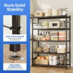 Storage Shelves, 5-Tier Metal Shelving Unit with Adjustable Feet, Shelf Organize... - Image 5