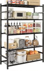 Storage Shelves, 5-Tier Metal Shelving Unit with Adjustable Feet, Shelf Organize... - Image 6
